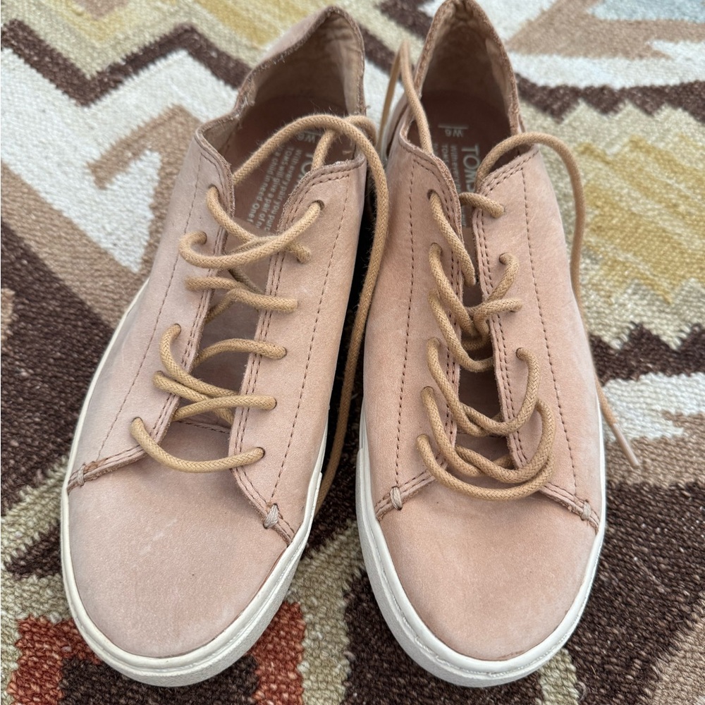 Toms Tan Sneakers Leather Casual Low-Top